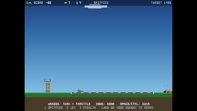 Fable's 2D Apricots remake — pixel-art plane on a runway